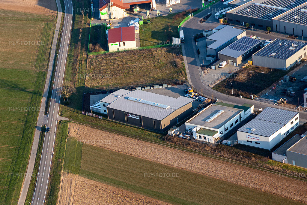 Luftbild: Hellmann Großhandel in Herxheim bei Landau im Bundesland Rheinland-Pfalz in Deutschland. Foto: IMG_126124.jpg vom 07.03.2021 durch Werner Riehm/FLY-FOTO.de