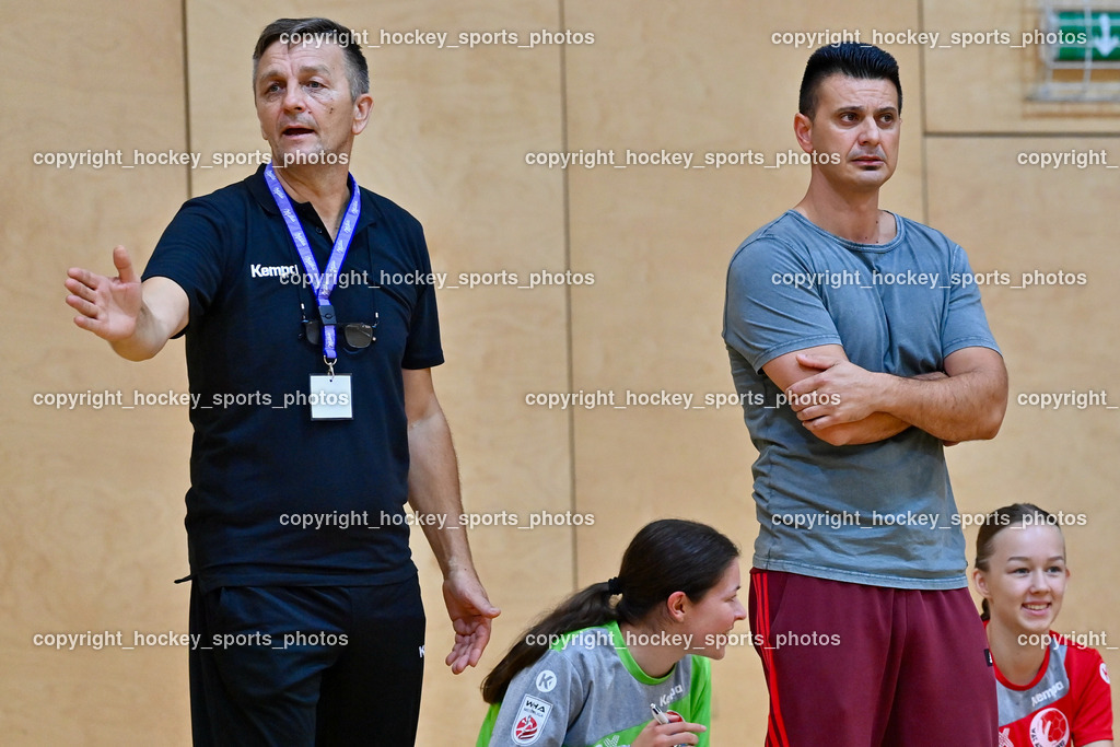 SC Ferlach Damen vs. WAT Atzgersdorf 3.9.2022 | Tormanntrainer Atzgersdorf Gojacic Zlatan, Headcoach Atzgersdorf Miloradovicc Danijel