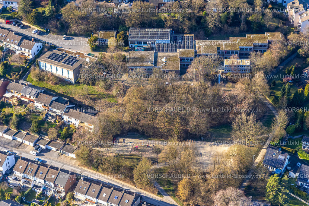 Herdecke260304152 | Luftbild, Grundschule Schraberg und Sporthalle mit Solardach, Ostende, Herdecke, Ruhrgebiet, Nordrhein-Westfalen, Deutschland