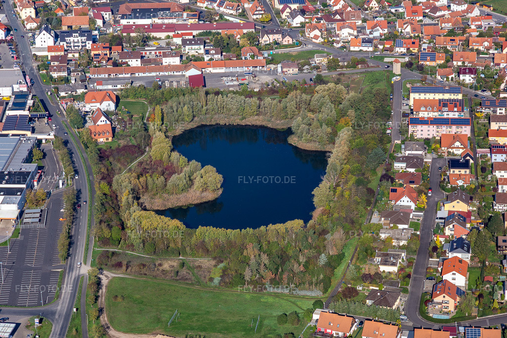 Luftbild: Seelein in Volkach im Bundesland Bayern in Deutschland. Foto: IMG_119608.jpg vom 26.10.2019 durch Werner Riehm/FLY-FOTO.de