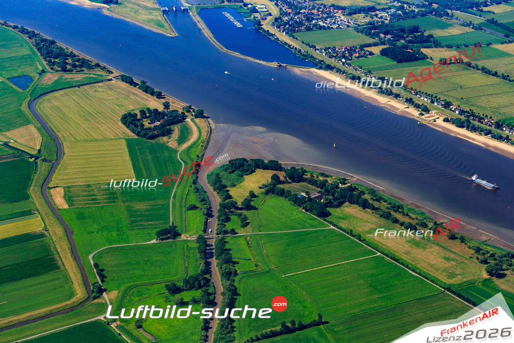 aktuelles Luftbild von Rechter-nebenarm Weser-muendung - Luftaufnahme wurde 2018 von https://frankenair.de mittels Flugzeug (keine Drohne) erstellt.