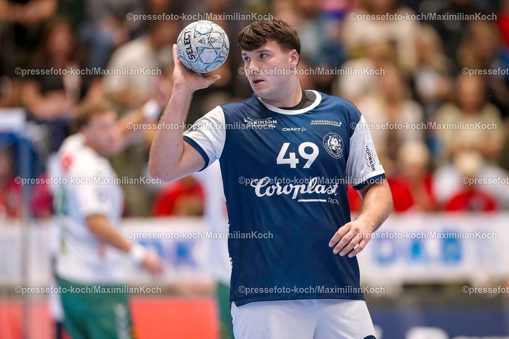 BHC13092501048 | 13.09.2025, Handball, HBL, Bergischer HC - TSV GWD Minden, Unihalle Wuppertal: Aron Seesing (BHC #49) 
