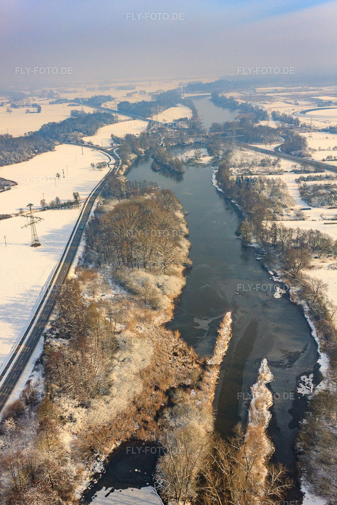Luftbild: Altrhein im Winter in Wörth am Rhein im Bundesland Rheinland-Pfalz in Deutschland. Foto: IMG_23941.jpg vom 27.01.2010 durch Werner Riehm/FLY-FOTO.de