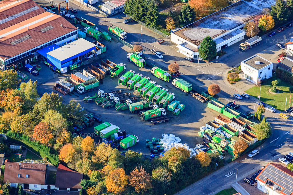 Luftbild: PreZero Service Süd GmbH, Sita Bormann Gmbh und Wertstoffhof Rülzheim in Rülzheim im Bundesland Rheinland-Pfalz in Deutschland. – Foto: IMG_60464.jpg vom 24.10.2013 durch Werner Riehm/FLY-FOTO.de – Auflösung des Originals: 4752 x 3168 px – xing – Wertstoffhof Rülzheim - Abfallwirtschaft Germersheim