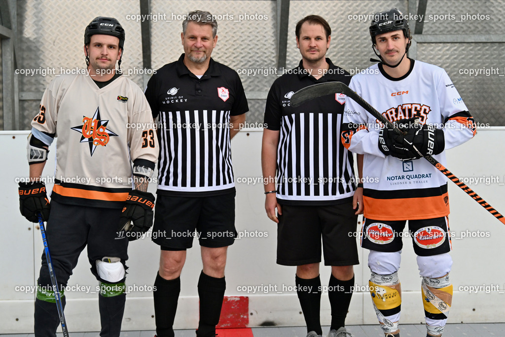 Carinthian Team Zehenthof vs. Ultras Spittal | #33 Hoffelner Florian Spittal Ultras, #97 Wuntschek Dominik Carinthian Team Zehenthof, Alois Steiner Referee, Eicher Herbert Referee, Carinthian Team Zehenthof vs. Ultras Spittal, Carinthian Team Zehenthof vs. Ultras Spittal am 10.05.2026 in Villach (Alpen Arena ), Austria, (Photo by Bernd Stefan)