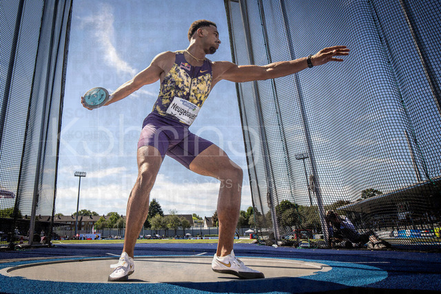 Multisport Event; Ratingen, 28.06.2026 | RATINGEN, GERMANY - JUNE 28, 2026 : Leo Neugebauer (GER / Germany) competing in the decathlon’s discus throw during the Multisport Event at Stadion Ratingen on June 28, 2026 in Ratingen, Germany.