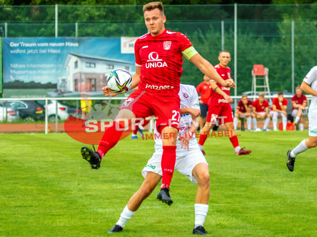 TSV Grafenstein - SK Maria Saal | Thomas Wallner (TSV Grafenstein #27) Marcel Lukic (SK Maria Saal #6)TSV Grafenstein - SK Maria Saal am 02.08.2022 in Grafenstein
(Sportplatz), AUSTRIA, (Photo by Ernst Krawagner sport-fan.at),  - Realisiert mit Pictrs.com