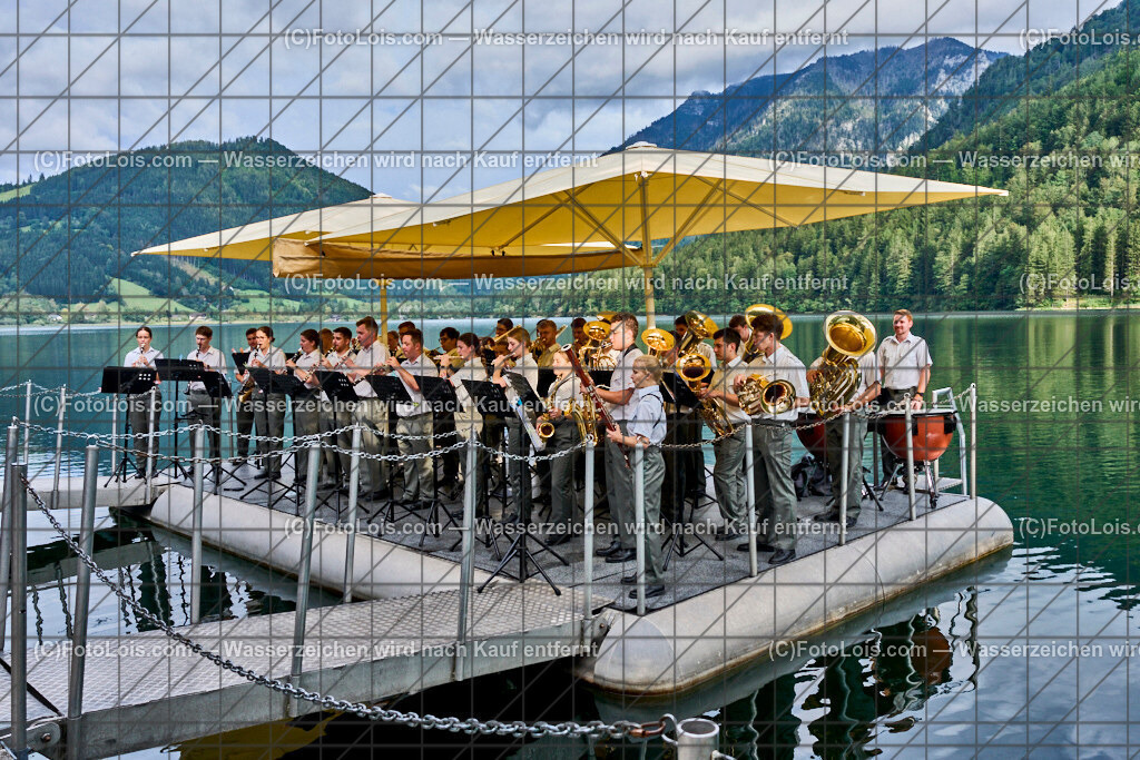 ALP1022_XXXX-Chopin-Festival_Ausklang | (C)FotoLois.com, Alois Spandl. XXXX. Chopin-Festival in der Kartause Gaming, musikalischer AUSKLANG auf der Seebühne Lunz mit dem Blasorchester der Miltärmusik Niederösterreich unter der Leitung von Oberst Adolf Obendrauf, So 18. August 2024.