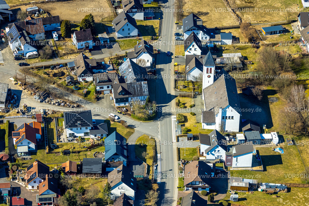 Wenden250307210Altenhof | Luftbild, Kirche St. Elisabeth in Schönau, Wenden, Sauerland, Nordrhein-Westfalen, Deutschland
