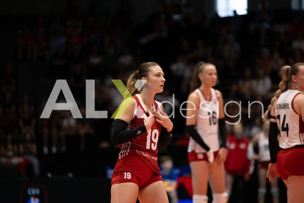 Austria v Switzerland - CEV European League Women | KRIENS, SWITZERLAND - JUNE 14: EVA STABENTHEINER of Austria during the CEV European League match between Austria and Switzerland at Pilatus Arena on June 14, 2026 in Kriens, Switzerland. - Realisiert mit Pictrs.com