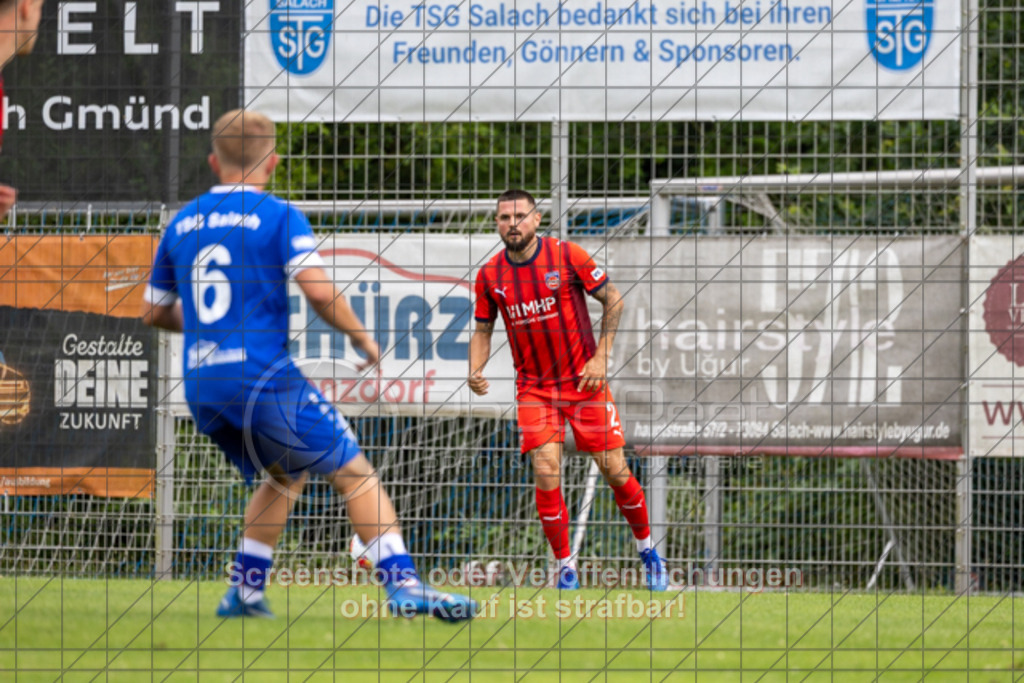 20250706_161008_1431 | #,TSG Salach (blau) vs. 1.FC Heidenheim (rot), Fußball, Freundschaftsspiel - WfV, Saison 2025/2026, Rasensportplatz, Staufenecker Str. 41, 73084 Salach, 06.07.2025 - 15:30 Uhr,Foto: PhotoPeet-Sportfotografie/Peter Harich