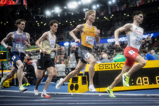 World Athletics Indoor Championships Kujawy Pomorze 26, 20.03.2026 | TORUN, POLAND - MARCH 20:  Robert FARKEN (GER) competes in the men's 1500m during the World Athletics Indoor Championships Kujawy Pomorze 26 on day 1 / session 2 at Kujawsko-Pomorska Arena Torun on March 20, 2026 in Torun, Poland. 