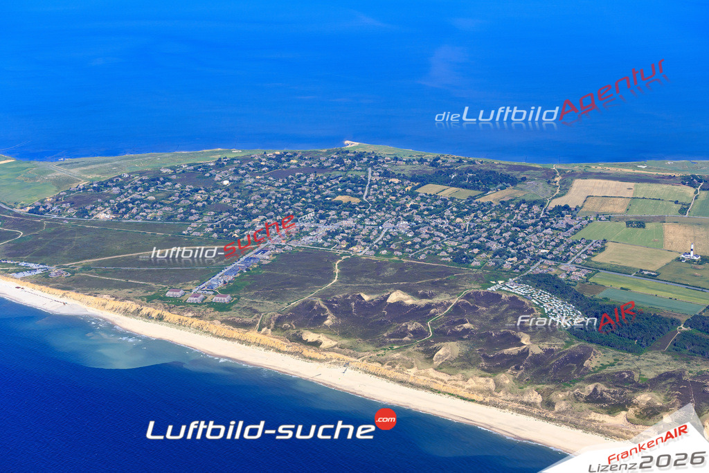 Die Luftbildaufnahme Kampen - Sylt wurde 2018 mittels Flugzeug (keine Drohne) erstellt. Perfekte Schärfe und Druck- Auflösung- Garantiert!