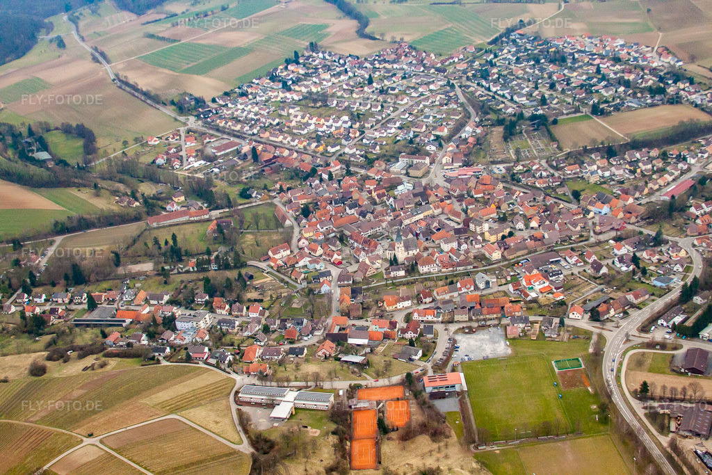 Luftbild: TSV Kürnbach e..V in Kürnbach im Bundesland Baden-Württemberg in Deutschland. Foto: IMG_38238.jpg vom 12.03.2011 durch Werner Riehm/FLY-FOTO.de