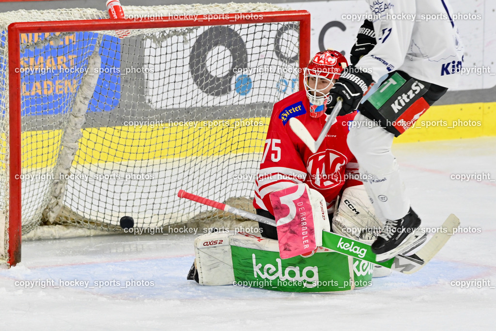 EC KAC Future Team vs. Die Adler Kitzbühl 7.10.2023 | #75 Kropiunig Ralf EC KAC FUTURE TEAM, EC KAC Future Team vs. Die Adler Kitzbühl 7.10.2023, EC KAC Future Team vs. Die Adler Kitzbühl am 07.10.2023 in Klagenfurt (Messehalle Klagenfurt), Austria, (Photo by Bernd Stefan)