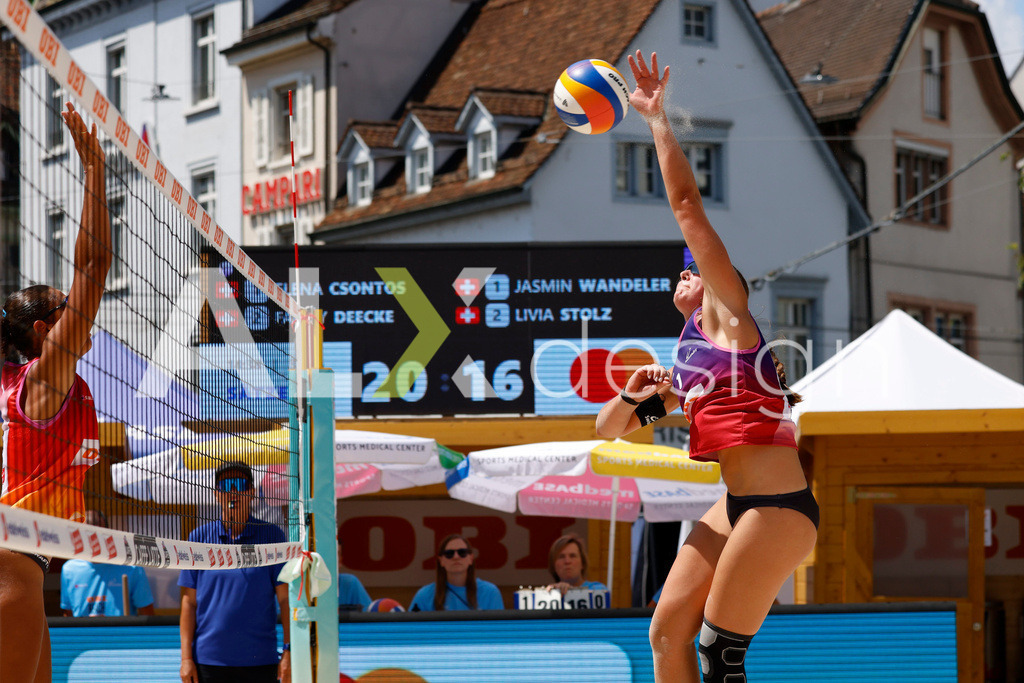 Obi BeachTour 2026 - Basel | BASEL, SWITZERLAND - JULY 18: JASMINE WANDELER (SUI)  during the Obi BeachTour 2026 match between CSONTOS / DEECKE (SUI) and WANDELER / STOLZ (SUI) at Barfüsserplatz on July 18, 2026 in Basel, Switzerland. - Realisiert mit Pictrs.com