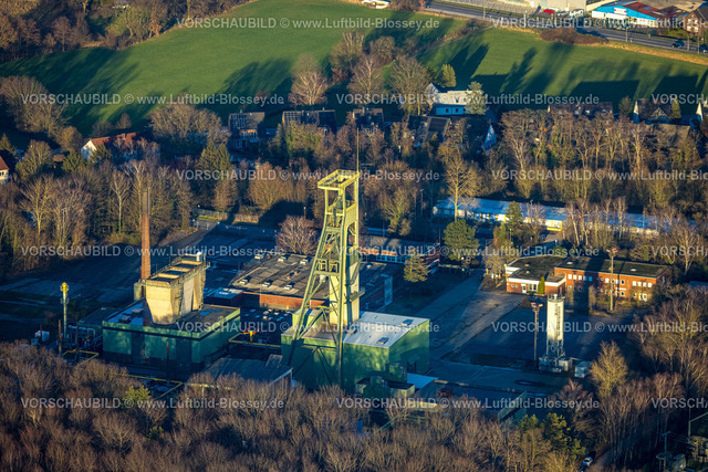 Bottrop230202130Kirchhellen | Luftbild, Ehemaliges Bergwerk Prosper IV Schacht 9, Förderturm, Kirchhellen-Süd, Bottrop, Ruhrgebiet, Nordrhein-Westfalen, Deutschland