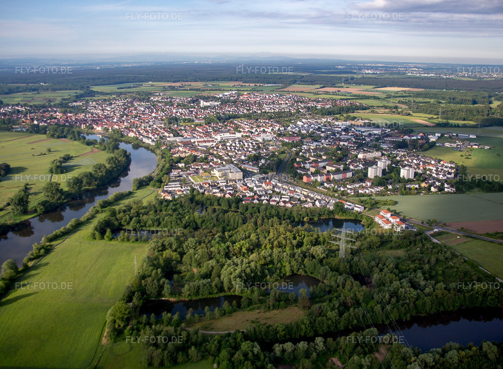 Luftbild: Fluß- Uferbereichen des Main in Seligenstadt im Bundesland Hessen in Deutschland. Foto: IMG_088756.jpg vom 20.05.2016 durch Werner Riehm/FLY-FOTO.de