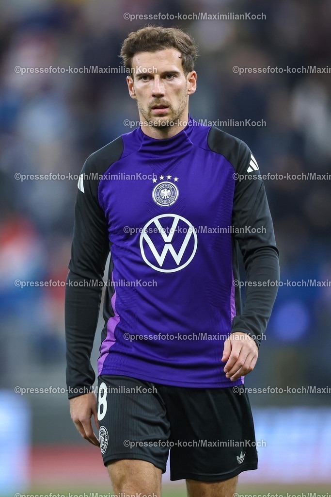 DFB10102502005 | 10.10.2025, Fußball, Länderspiel, Deutschland - Luxemburg, UEFA WM-Qualifikation, 2025/2026, Gruppe A, PreZero Arena in Sinsheim: Leon Goretzka (GER #08)DFB regulations prohibit any use of photographs as image sequences and or quasi-video.