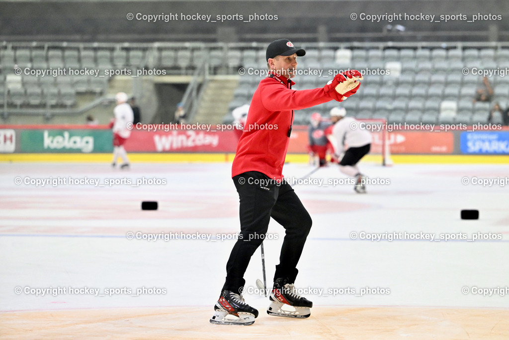 EC KAC Trainingsstart | Kirk Furey Headcoach EC KAC, EC KAC Trainingsstart, EC KAC Trainingsstart am 06.08.2025 in Klagenfurt (Heidi Horten Eishalle ), Austria, (Photo by Bernd Stefan)