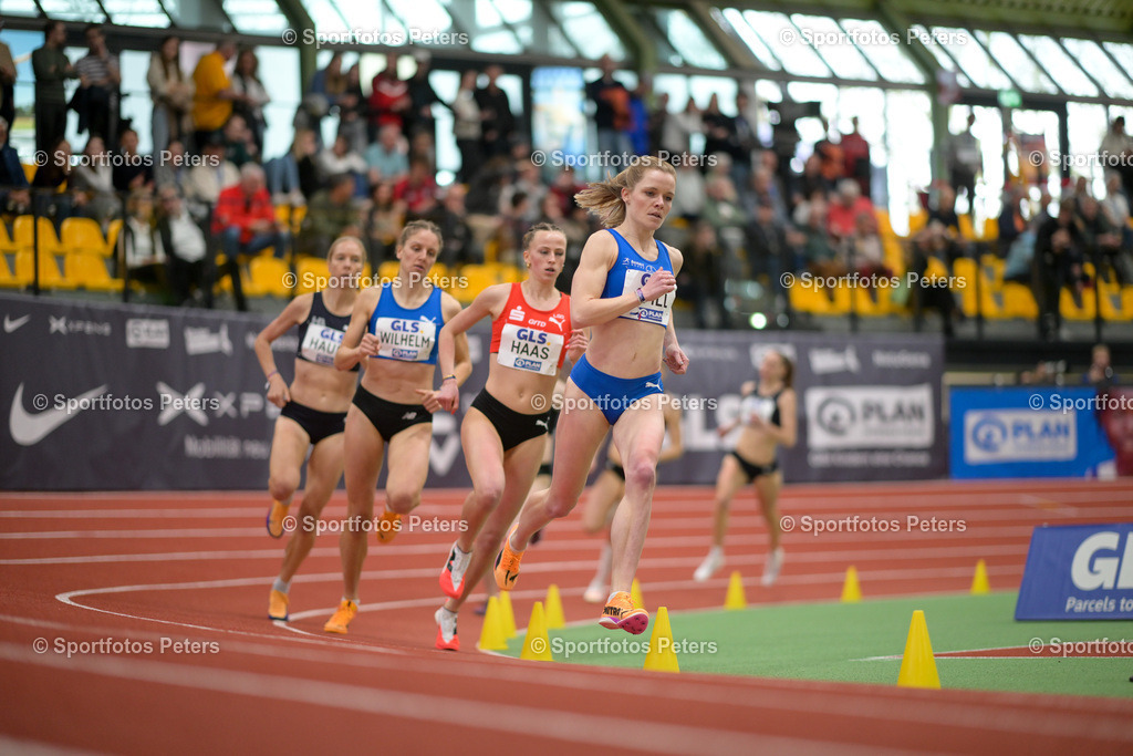 DM Halle 2026_Samstag-56 | 28.02.2026, xkaix, Leichtathletik Deutsche Meisterschaften Halle 2026,  v.l. Laura Wilhelm (LAV Stadtwerke Tübingen), Karolina Haas (LG Olympia Dortmund), Tanja Spill (TSV Bayer Dormagen) - Realisiert mit Pictrs.com