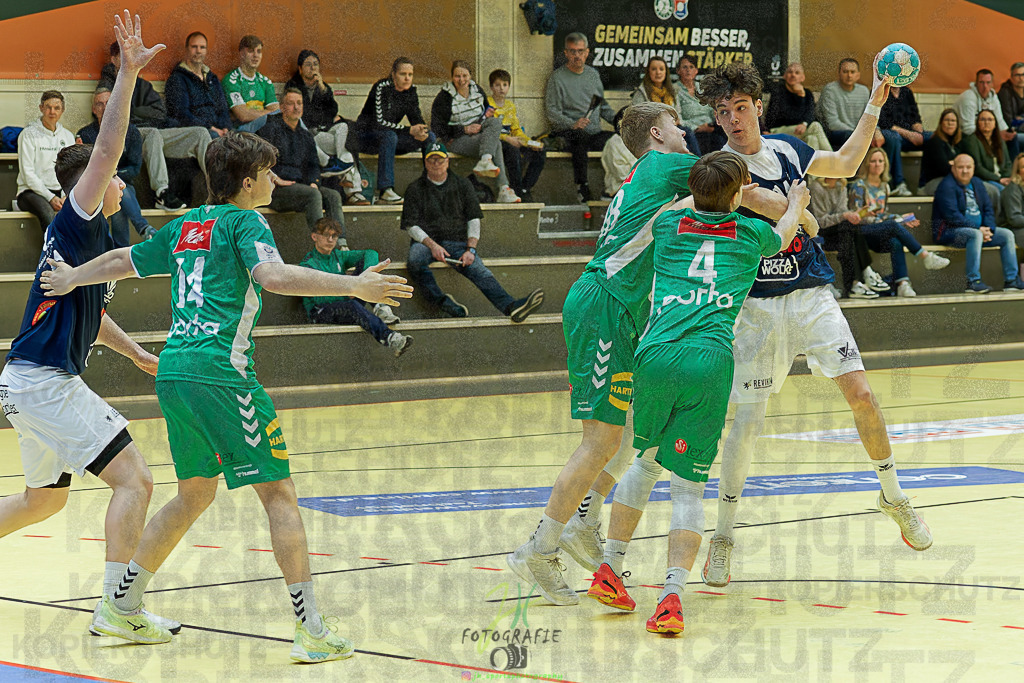 mJB Pokalrunde dt. Meisterschaft, TV Hüttenberg - TSV GWD Minden | mJB Pokalrunde dt. Meisterschaft, TV Hüttenberg - TSV GWD Minden am 15.03.2025 in Münchholzhausen (Sporthalle Münchholzhausen)Photo © 2025 - Jörg Heinrich - Realisiert mit Pictrs.com