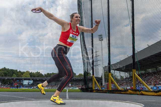 Deutsche Leichtathletik-Meisterschaften; Bochum-Wattenscheid, 25.07.2026 | Marike Steinacker (TSV Bayer o4 Leverkusen); Deutsche Leichtathletik-Meisterschaften am 25.07.2026 im Lorheide-Stadion, Bochum-Wattenscheid (Nordrhein-Westfalen).
