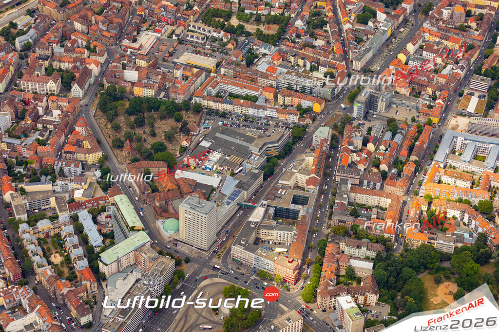 aktuelles Luftbild von  Weststadt-gostenhof - Luftaufnahme wurde 2019 von https://frankenair.de mittels Flugzeug (keine Drohne) erstellt.