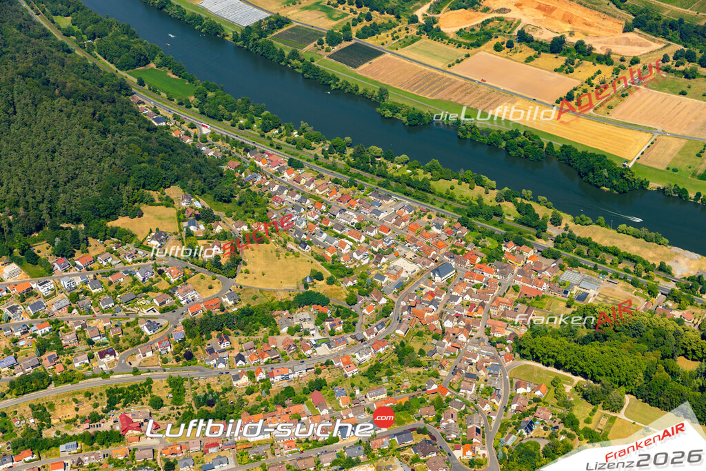 Das Luftbild zeigt :  Laudenbach - Die Luftaufnahme wurde 2023 vom UL-Flugzeug aus erstellt ( keine Drohne ) - Hochauflösende Luftaufnahme - Für grossformatige Ausdrucke geeignet. Die Geschenkidee !Mit Lizenz und Bildrechte bestellbar