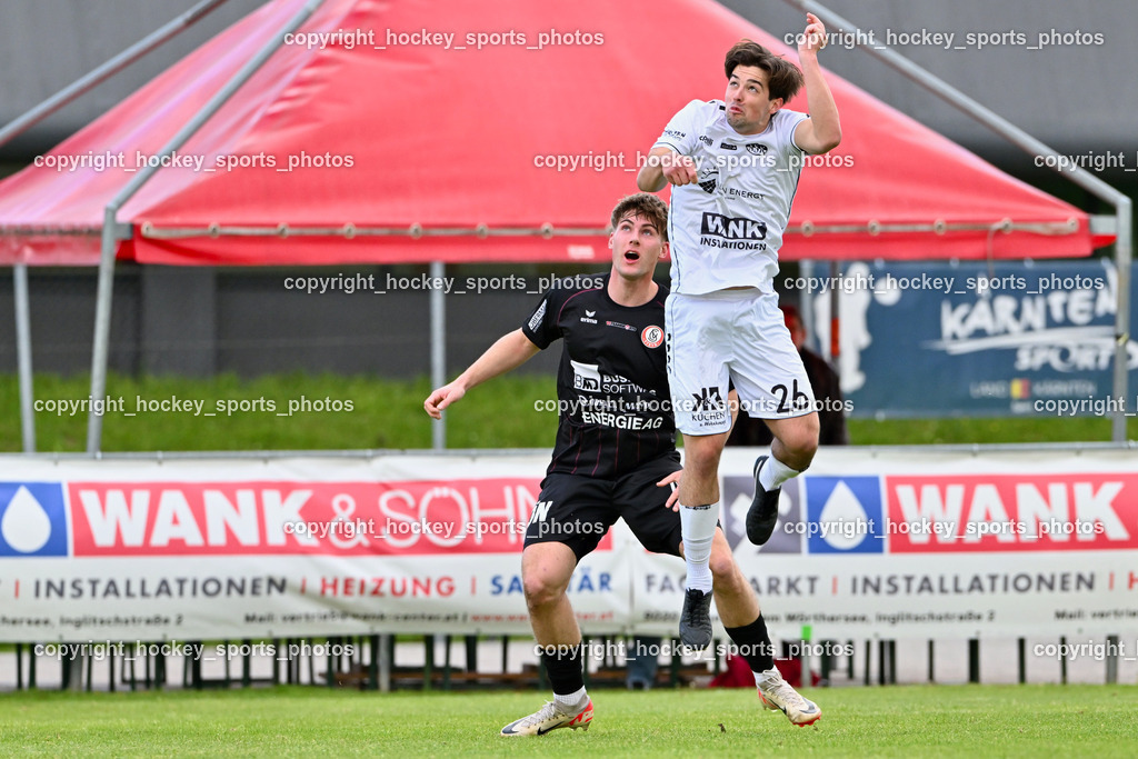 ASK Klagenfurt vs. SK Vorwärts Steyr 21.4.2024 | #26 Val Zaletel Cernos ASK Klagenfurt, #27 Paul Staudinger SK Vorwärts Steyr, ASK Klagenfurt vs. SK Vorwärts Steyr 21.4.2024, ASK Klagenfurt vs. SK Vorwärts Steyr am 21.04.2024 in Klagenfurt (ASK Sportzentrum Fischl), Austria, (Photo by Bernd Stefan)