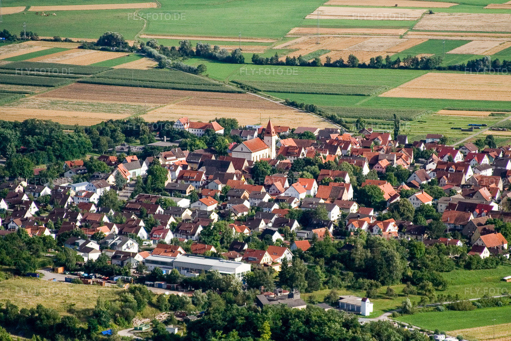 Luftbild: Dorf - Ansicht im Ortsteil Pfäffingen in Ammerbuch im Bundesland Baden-Württemberg in Deutschland. Foto: IMG_12294.jpg vom 02.08.2008 durch Werner Riehm/FLY-FOTO.de