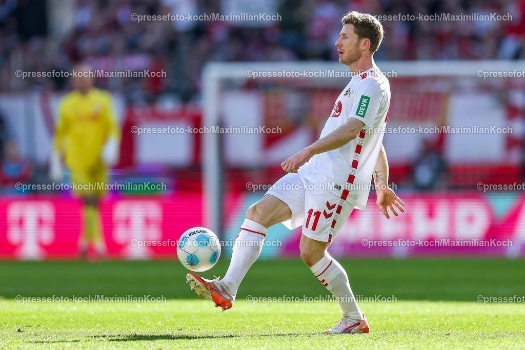 1FC23022502138 | 23.02.2025, Fußball, 1. FC Köln - Fortuna Düsseldorf, 2.. Fußball Bundesliga, 23. Spieltag, RheinEnergie-STADION, Saison 2024 2025: Florian Kainz (FC Köln #11)DFB regulations prohibit any use of photographs as image sequences and or quasi-video.