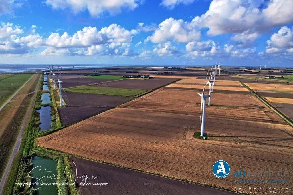 Windpark - Emmelsbüll-Horsbüll | Luftbild, Windenergieanlagen, Bürgerwindpark Emmelsbüll-Horsbüll, Windkraft, Windpark, Nordfriesland, 