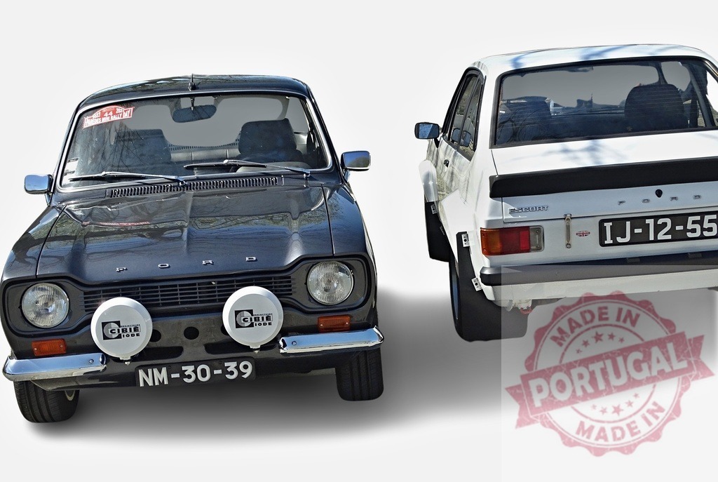 Two Ford Escort Cars showcasing automotive history and design evolution | Classic Ford Escort models highlighting design changes and historical significance in automotive industry - Realized with Pictrs.com