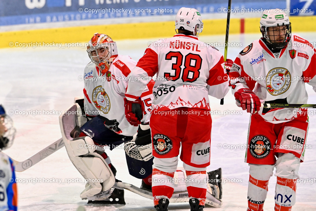 ESC Sparkasse Steindorf vs. ESV Ferlach | #75 Kropiunig Ralf ESV Ferlach, #38 Künstl Kevin ESV Ferlach, ESC Sparkasse Steindorf vs. ESV Ferlach, ESC Sparkasse Steindorf vs. ESV Ferlach am 22.02.2026 in Steindorf  (Ossiachersee Halle ), Austria, (Photo by Bernd Stefan)