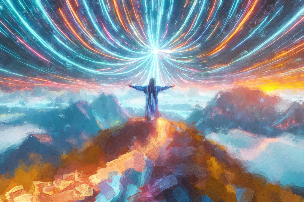 upload@ascensionday | Moderne Kunst zu Himmelfahrt mit Jesus auf dem Berg und einem kraftvollen, sich öffnenden Himmel. Starke Dynamik. ++++++++++ ✔ Einzigartiger Designstil von Jonathan Schöps (Master of Arts) +++ ✔ Mit deinem Kauf unterstützt du direkt den selbstständigen Gestalter, unabhängig von Zwischenhändlern +++ ✔ sicher bezahlen per Rechnung, Paypal, Kreditkarte, Vorkasse oder Lastschrift +++ Meine Kunden bewerten undarstellbar mit 4,9/5 ⭐⭐⭐⭐⭐ Sternen.