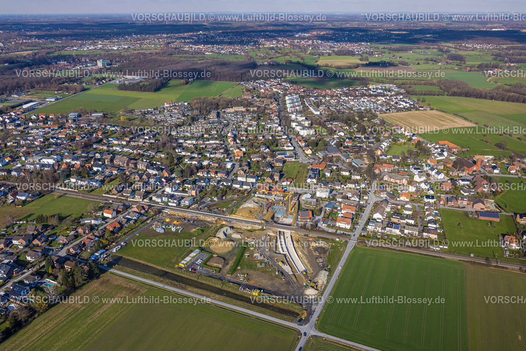 Hamm230216270 | Luftbild, geplanter Haltepunkt in Westtünnen, Baustelle am Südfeldweg und Von-Thünen-Straße für den künftigen Bahnhaltepunkt, Stadtbezirk Rhynern, Hamm, Ruhrgebiet, Nordrhein-Westfalen, Deutschland