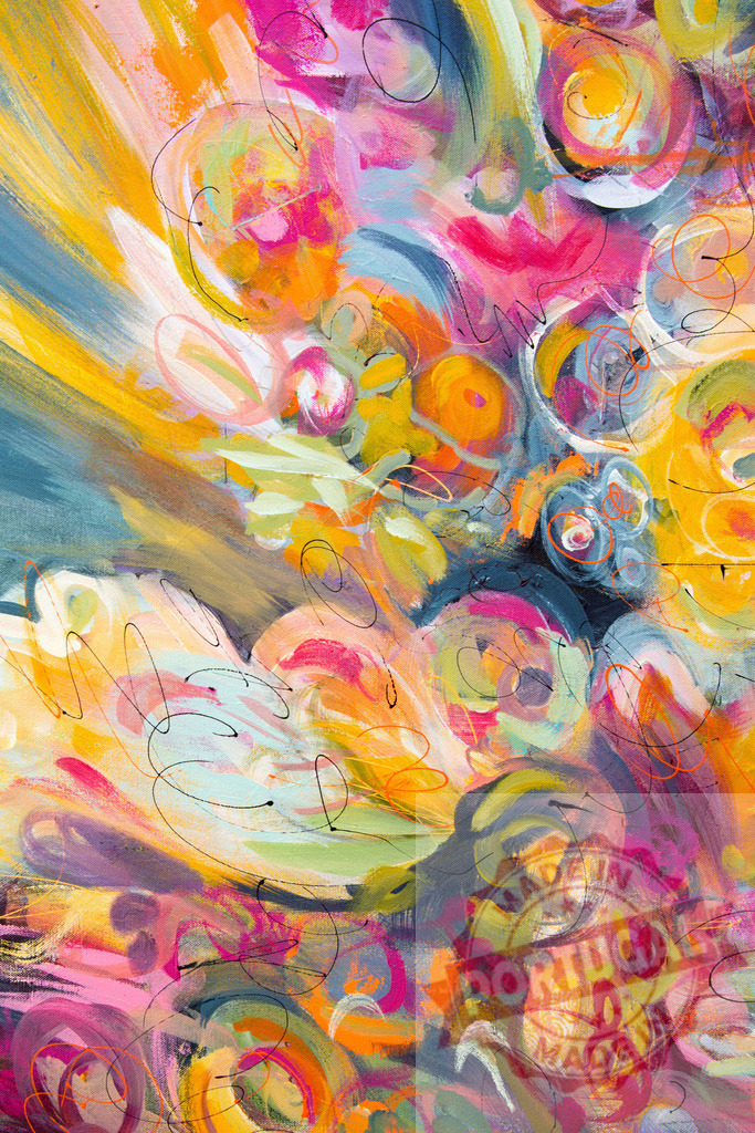 Abstract painting exploding with vibrant colors and swirling lines | Dynamic abstract painting bursting with energy, featuring bold brushstrokes, vivid colors, and swirling lines creating a sense of motion and excitement - Realisiert mit Pictrs.com
