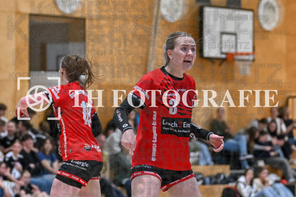 GER, SG Maulburg/Steinen - HB Kinzigtal, Frauen-Handball, Oberliga Suedbaden, 21. Spieltag, Saison 2024/2025, 06.04.2025 | Leonie Kiefer (SG Maulburg/Steinen, #03) mit Emotion.GER, SG Maulburg/Steinen - HB Kinzigtal, Frauen-Handball, Oberliga Suedbaden, 21. Spieltag, Saison 2024/2025, 06.04.2025Foto: TH Fotografie/Thomas Hess