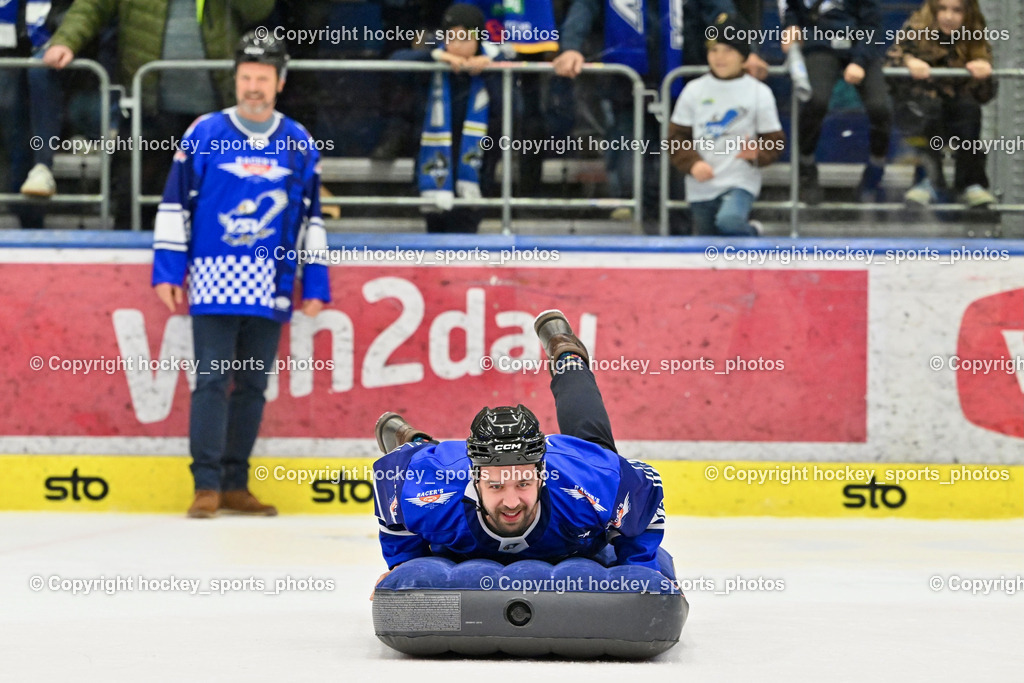 EC IDM Wärmepumpen VSV vs. Pioneers Vorarlberg | Pausenspiel Racers Villach, Andreas Kulle, Oliver Kulle, EC IDM Wärmepumpen VSV vs. Pioneers Vorarlberg, EC IDM Wärmepumpen VSV vs. Pioneers Vorarlberg am 22.02.2026 in Villach (Stadthalle Villach), Austria, (Photo by Bernd Stefan)
