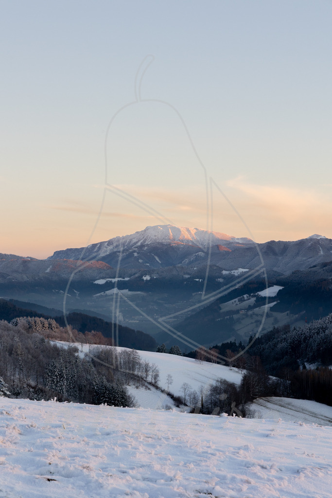 Winter am Hochkogelberg mit Blick zum Ötscher | Ihre Fotografin im Lungau, ihre Fotografin im Mostviertel, Wandbilder Onlineshop, Imagefotos für Ihr Unternehmen,  - Realisiert mit Pictrs.com