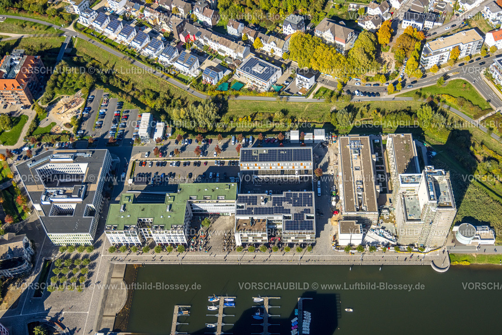 Dortmund221000340 | Luftbild, Phoenix-See, Büro- und Geschäftshäuser, Baustelle mit Neubau der Comunita Residenz Phoenix See Seniorenwohnheim Hochhaus H12, Hörde, Dortmund, Ruhrgebiet, Nordrhein-Westfalen, Deutschland