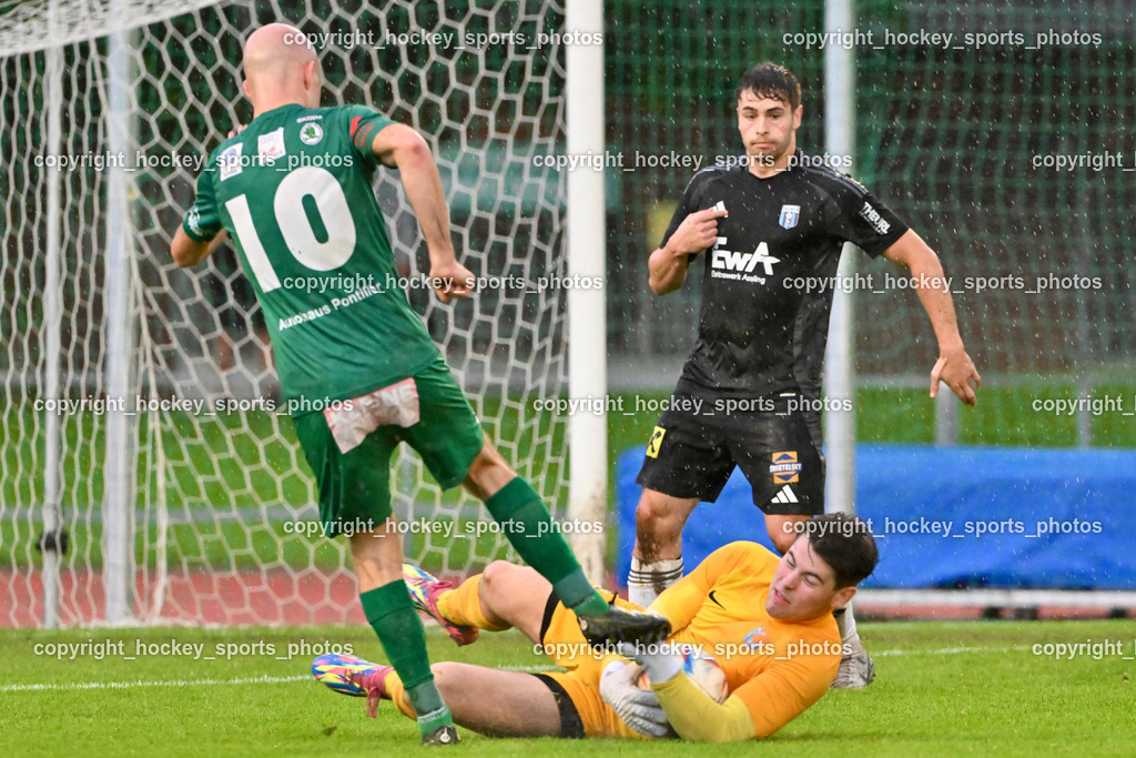 SV Rapid Lienz vs. URC Thal Assling | #10 Dominik Müller Rapid Lienz, #66 Simon Michael Trojer Thal Assling, #5 Tobias Markus Trojer Thal Assling, SV Rapid Lienz vs. URC Thal Assling, SV Rapid Lienz vs. URC Thal Assling am 08.06.2024 in Lienz (Dolomiten Satadion), Austria, (Photo by Bernd Stefan)
