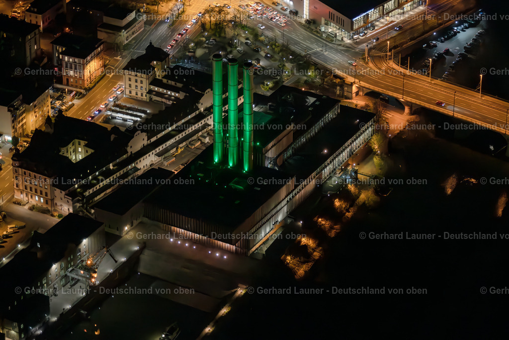3906177 | Heizkraftwerk und Friedensbrücke bei Nacht 2019