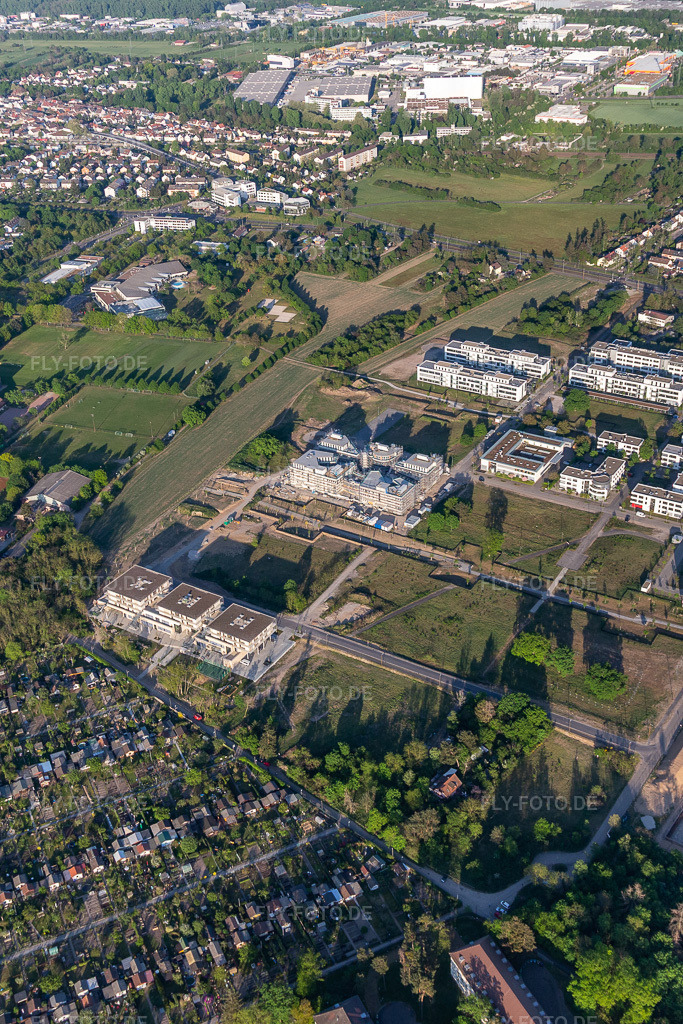 Luftbild: Baustelle des LTC - Linder Technologie Campus in der Wilhelm-Schickard-Straße im Technologiepark Karlsruhe im Ortsteil Rintheim in Karlsruhe im Bundesland Baden-Württemberg in Deutschland. Foto: IMG_120515.jpg vom 23.04.2020 durch Werner Riehm/FLY-FOTO.de