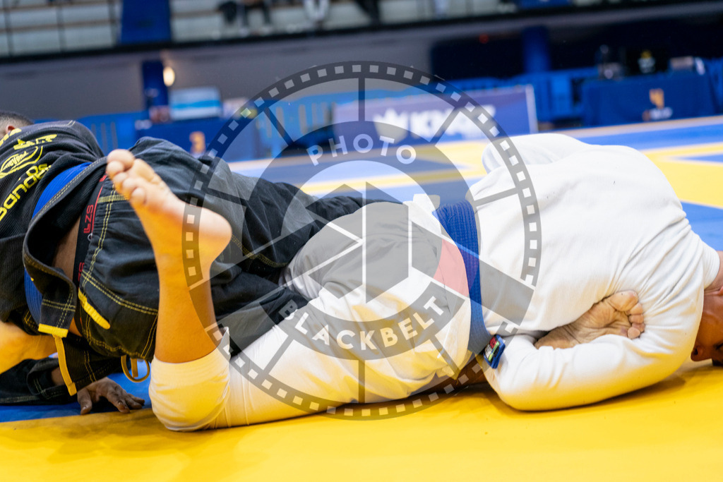 20240121PBB7559 | Fighters compete during the second day of the IBJJF European Championship in Paris, France, on January 21, 2024.
