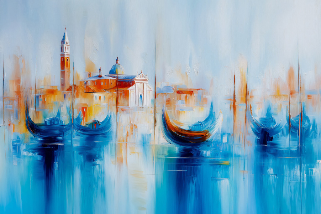 2508002- Verträumtes Venedig | Traumhaftes Venedig Motiv im Stil eines Gemäldes. Jetzt als hochwertiges Wandbild oder Poster bestellen.