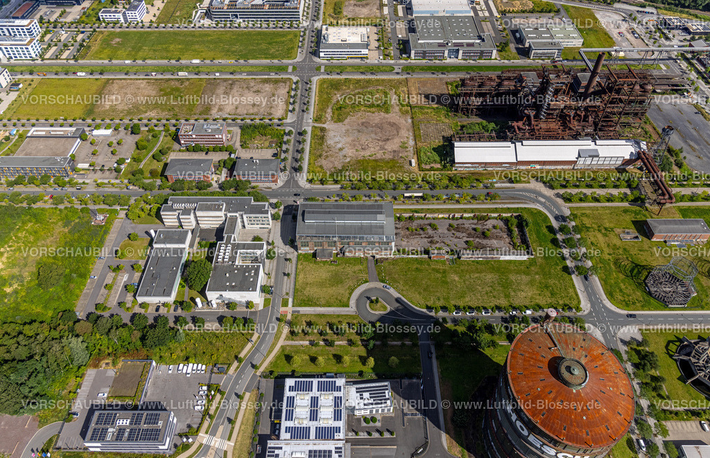 Dortmund240700293 | Luftbild, Technologiepark Gewerbegebiet Phoenix West, Gasometer, Stahlwerk ehemaliger Hochofen, Zentrum für Produktionstechnologie (ZfP) und Albonair GmbH an der Carlo-Schmid-Allee, MST.factory dortmund Konrad-Adenauer-Allee 11, Hörde, Dortmund, Ruhrgebiet, Nordrhein-Westfalen, Deutschland