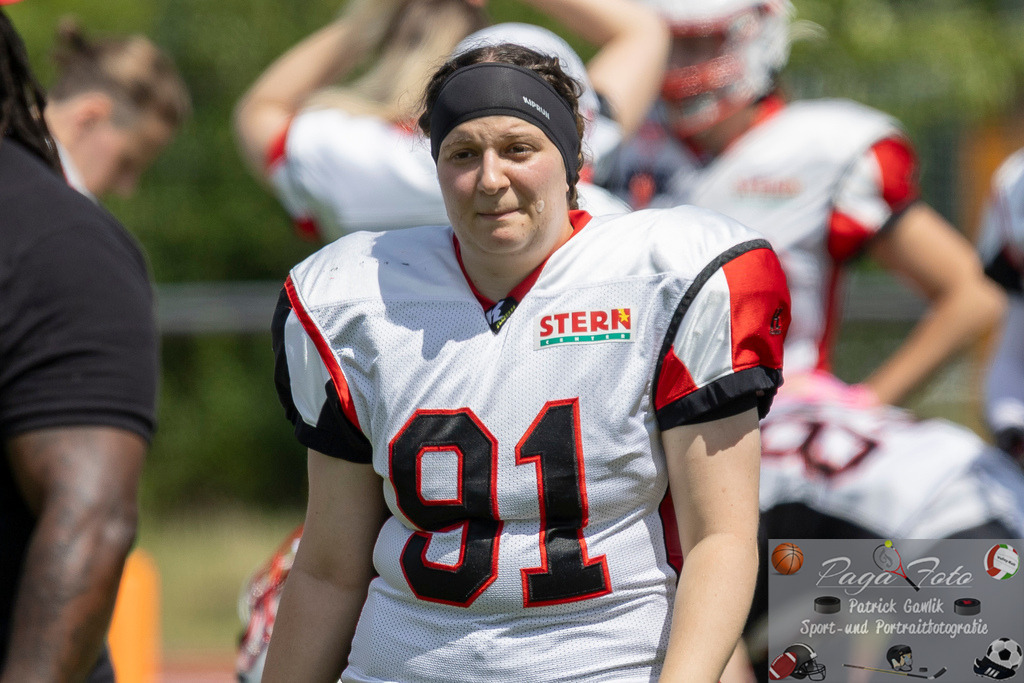 GFLW 1: German Football League Women 1: Rodgau Pioneers Ladies - Stuttgart Scorpions Sisters, 07.06.2026 | Lina Rosa Wernado (Stuttgart Scorpions Sisters #91), Rodgau Pioneers Ladies - Stuttgart Scorpions Sisters, Rodgau, Maingau-Energie-Stadion "Am Weichsee", 7.6.2026 - Realisiert mit Pictrs.com