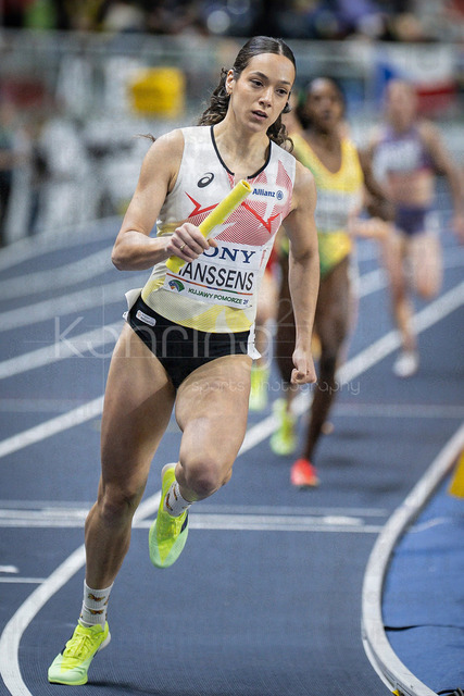 World Athletics Indoor Championships Kujawy Pomorze 26, 21.03.2026 | TORUN, POLAND - MARCH 21:  Ilana HANSSENS (BEL) during the 4x400m mixed relay of the World Athletics Indoor Championships Kujawy Pomorze 26 on day 2 / session 1 at Kujawsko-Pomorska Arena Torun on March 21, 2026 in Torun, Poland. 